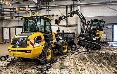VOLVO CE Kompakt-Bau­maschinen im Testeinsatz
